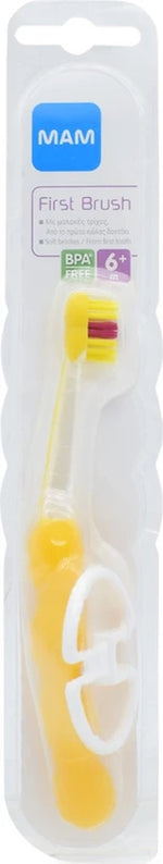 MAM First Brush (6+ μηνών) 601 Βρεφική Οδοντόβουρτσα Κίτρινη