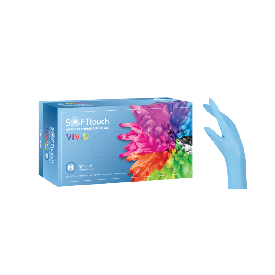 SOFT TOUCH vivid Γάντια Νιτριλίου Εξεταστικά Μπλε κουτί 100 τμχ μικρό 