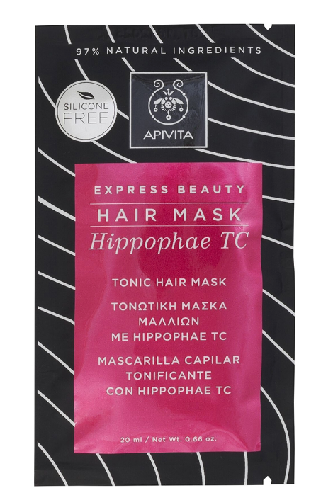 APIVITA Express Beauty Μάσκα Μαλλιών Λάμψης &amp; Αναζωογόνησης με Hippophae TC20ml