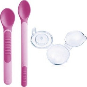 MAM Feeding Spoons and Cover θερμοευαίσθητα Κουταλάκιαμε Καπάκι 6m και άνω, 2 τμχ