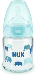 NUKFirst Choice Γυάλινο με θηλή Σιλικόνης 0-6m 120ml