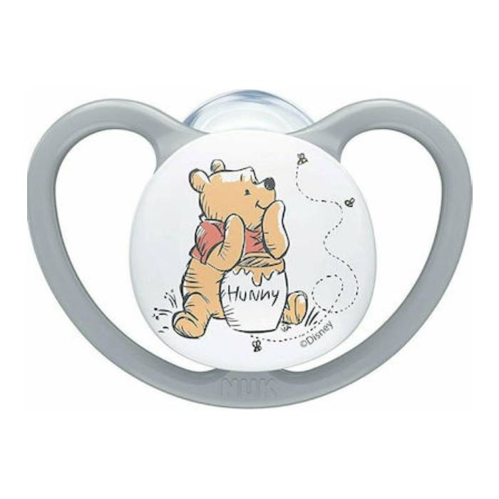 NUK Winnie πιπίλα σιλικόνης με θήκη 6-18 m, 1 τμχ