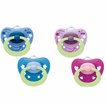 NUK Signature Night Πιπίλα Σιλικόνης με θήκη0-6m, 1τμχ