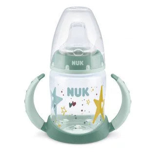 NUK Εκπαιδευτικό Μπιμπερό με Λαβές για 6-18m+ με Ρύγχος Σιλικόνης και δεικτη θερμοκρασίας 150ml