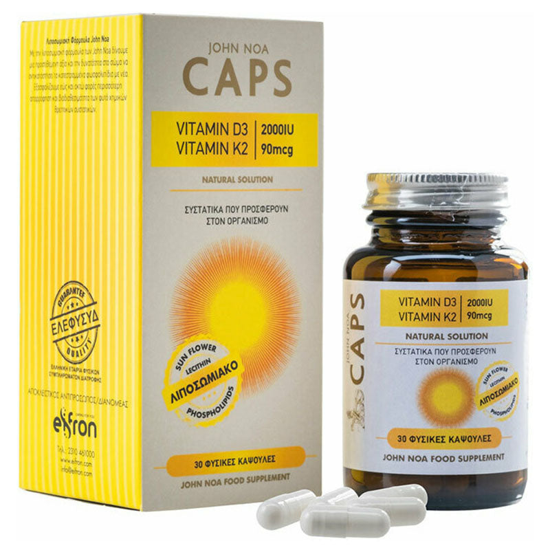 JOHN NOA Noa Caps Vitamin D3 2000IU &amp; Vitamin K2 90mcg Λιποσωμιακό 30caps