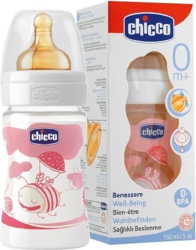CHICCO well be πλαστικό μπουκάλι με θηλή σιλικόνης 0+ 150ml