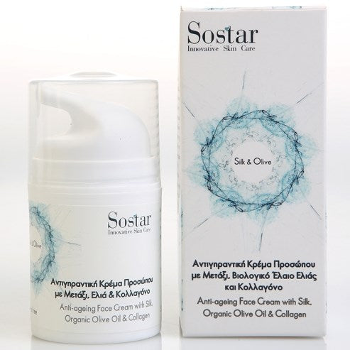SOSTAR Μετάξι &amp; Ελιά Αντιγηραντική Κρέμα Ημέρας 50ml