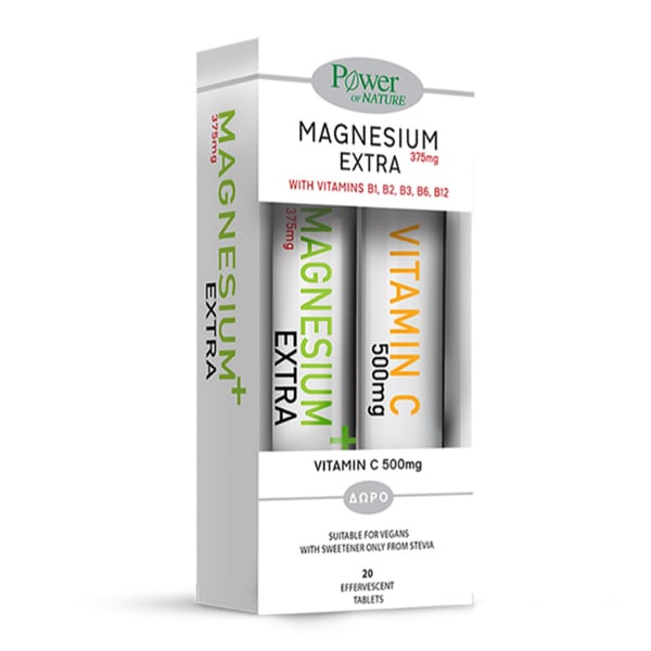 POWER HEALTH Magnesium 300 mg 20 eff tabs &amp; Vitamin C 500 mg 20 eff tabs 