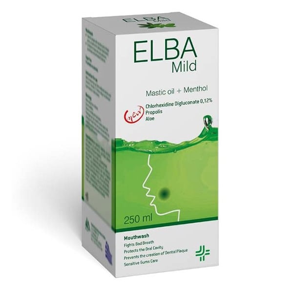 SJA Pharm Elba Mild 0,12% 250ml, Στοματικό διάλυμα με Μαστίχα και Μενθόλη