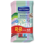 SEPTONA Μωρομάντηλα Dermasoft Family 12 Τεμάχια 2+2 Δώρο48τμχ