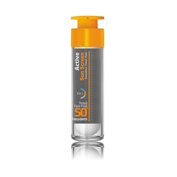 FREZYDERM Active Sun Screen Tinted Face Fluid SPF 50+ Aντηλιακή Kρέμα Προσώπου με Χρώμα, 50ml