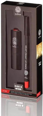 GARDEN OF PANTHENOLS Σετ Μακιγιάζ με Κραγιόν Kiss &amp; Wink Intense Color Matte 24 No6 &amp; Velvet Creamy Lip Pencil 24 True Red