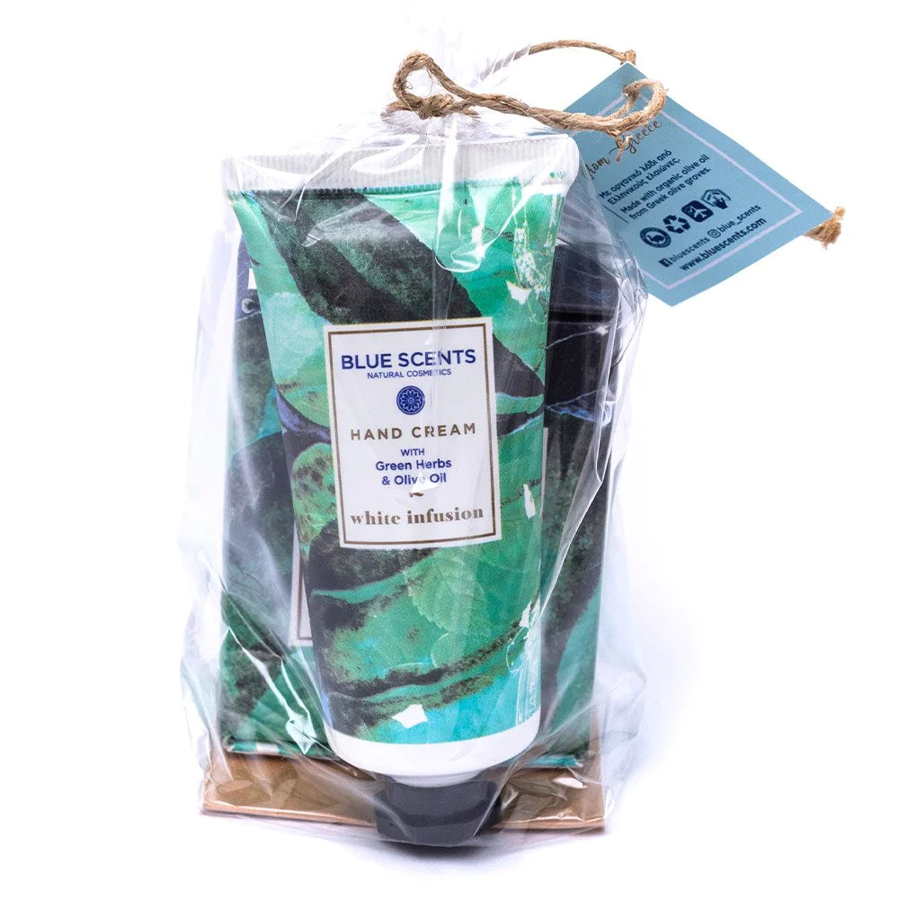 BLUE SCENTS Mini Gift Set White Infusion Κρέμα Χεριών, 75ml &amp; Luxury Σαπούνι, 135gr