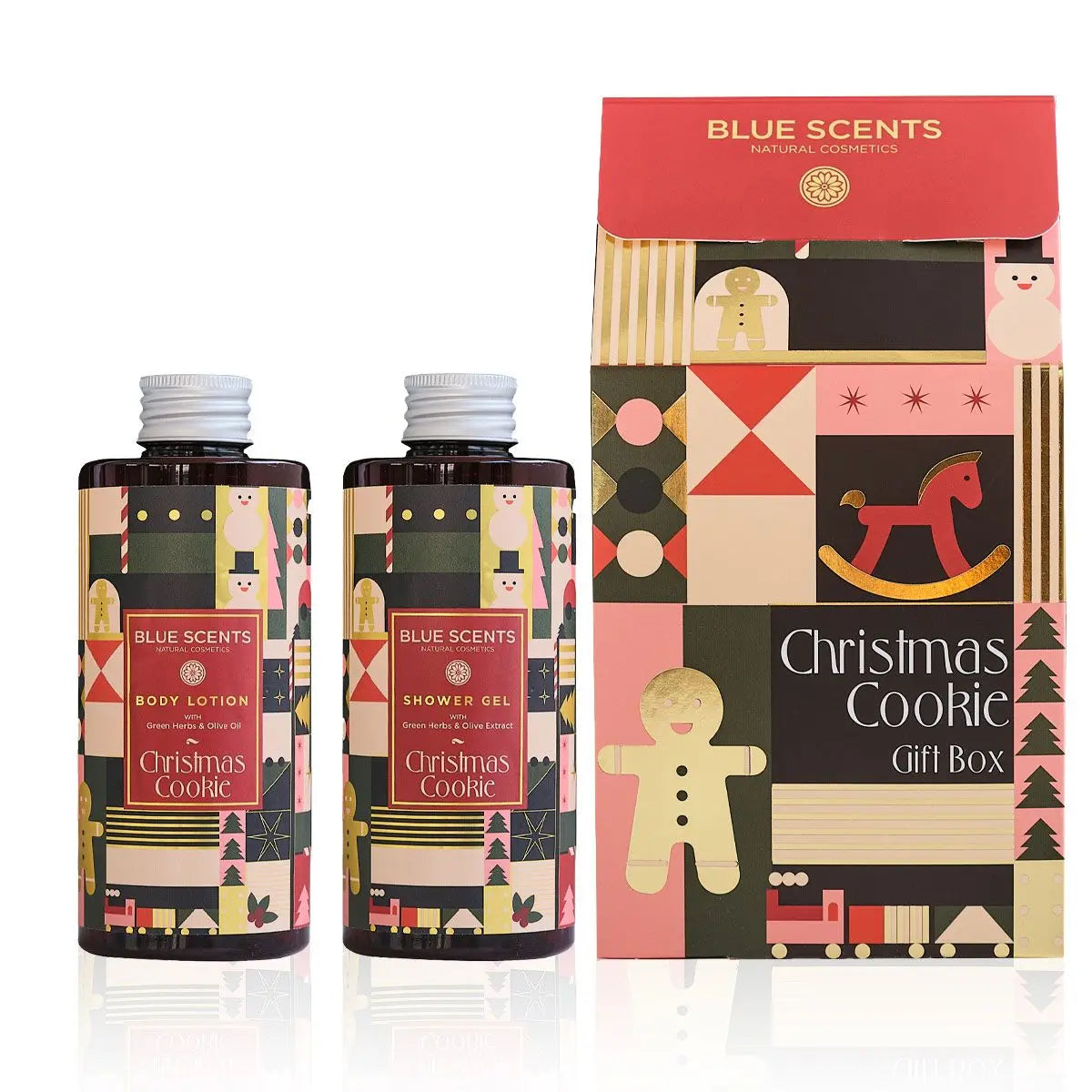BLUE SCENTS Promo Gift Box Christmas Cookie Αφρόλουτρο Σώματος, 300ml & Ενυδατικό Γαλάκτωμα Σώματος, 300ml