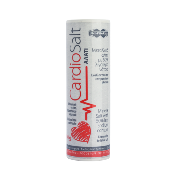 UNI-PHARMA Cardiosalt, Μεταλλικό Αλάτι με 50% Λιγοτερο Νατριο 250gr