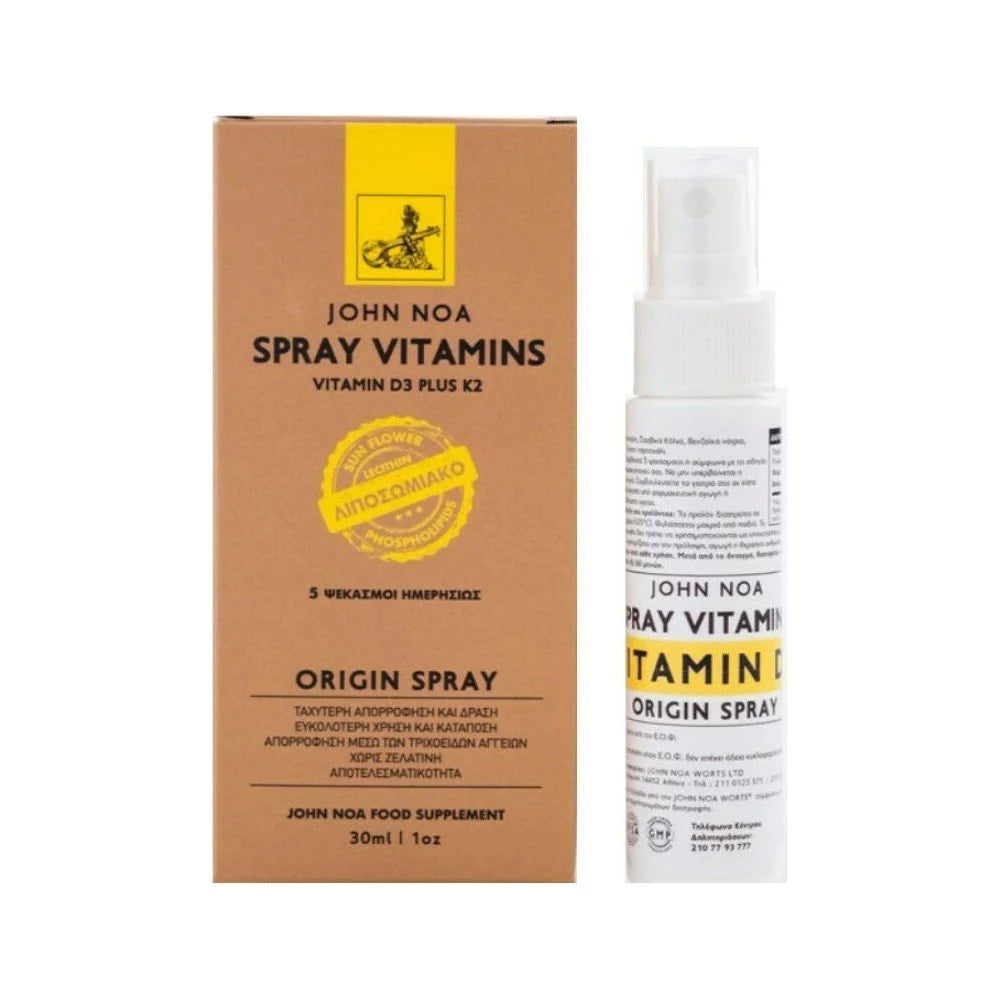 JOHN NOA Spray Vitamin D3 Plus K2, 30ml (νεα συσκευασία)