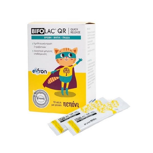 EIFRON Bifolac Qr Προβιοτικά για Βρέφη, Νήπια & Παιδιά με Γεύση Πεπόνι, 10 sticks