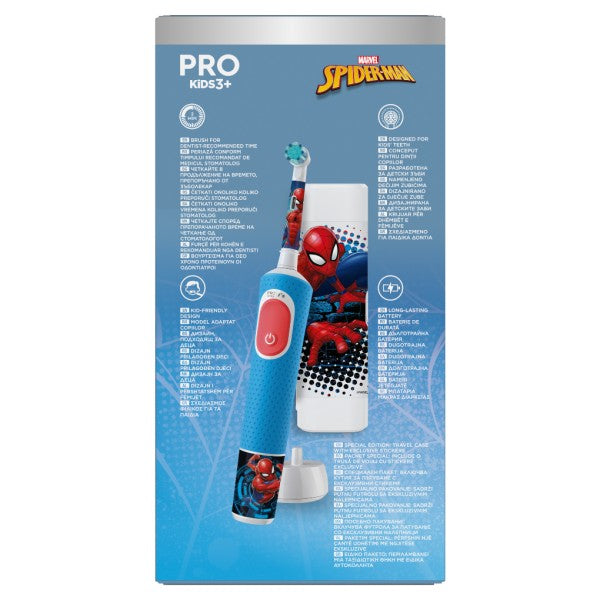 Oral-B Vitality Pro Kids Spiderman Ηλεκτρική Οδοντόβουρτσα 3 Ετών+ 1τμχ & Θήκη Ταξιδιού
