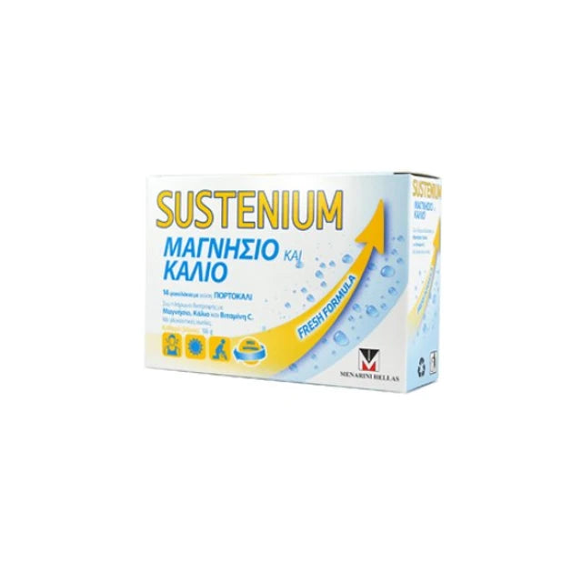 MENARINI Sustenium Μαγνήσιο &amp; Κάλιο Orange Flavor, 14 φακελάκια