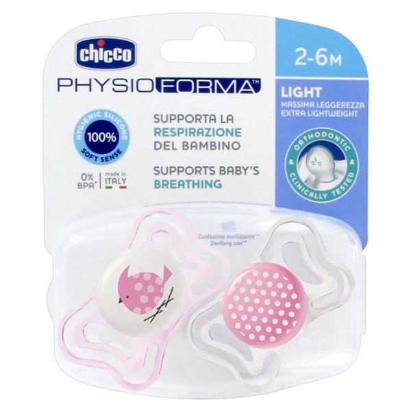 CHICCO Physio Forma Light Εργονομική Πιπίλα με Θηλή Σιλικόνης, 2τμχ