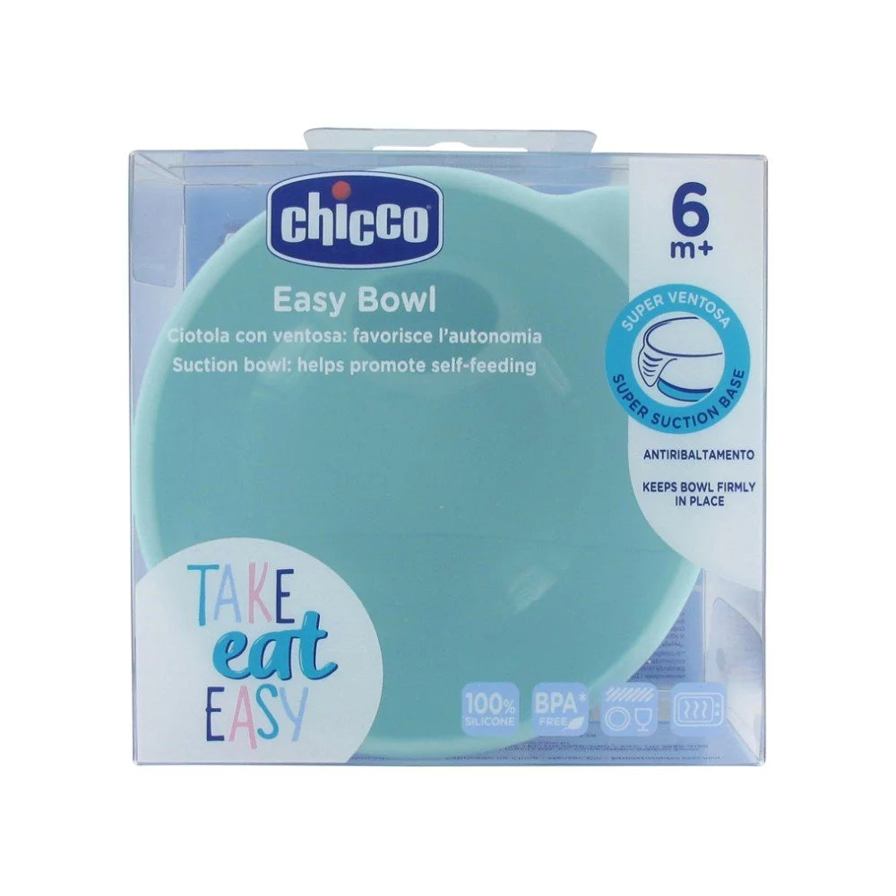 CHICCO Μπωλ Σιλικόνης με βεντούζα σιέλ 6m+
