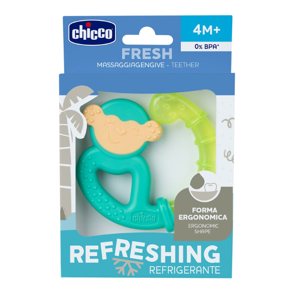 CHICCOΜασητικός Κρίκος Οδοντοφυΐας Σιλικόνης Refreshing Mix σε Σχήμα Μαϊμού 4m+, 1τεμ