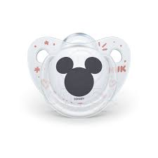 NUK Disney Mickey πιπίλα σιλικόνης με θήκη 0-6 m, 1 τμχ