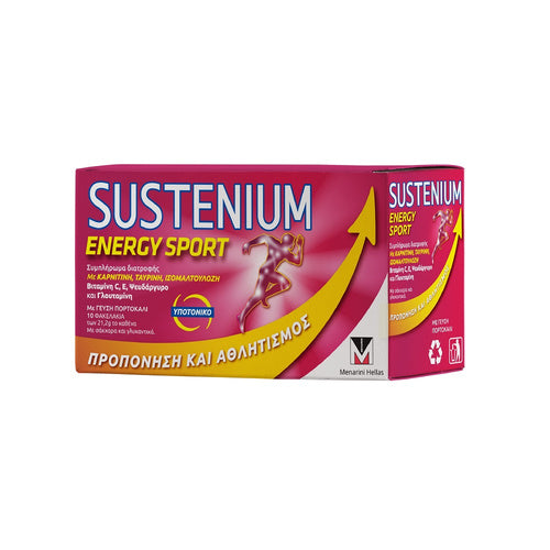 MENARINI SUSTENIUM Energy Sport Συμπλήρωμα Διατροφής Για Ενυδάτωση &amp; Ενίσχυση Της Μυϊκής Αποκατάστασης Με Γεύση Πορτοκάλι 10 Φακελίσκοι