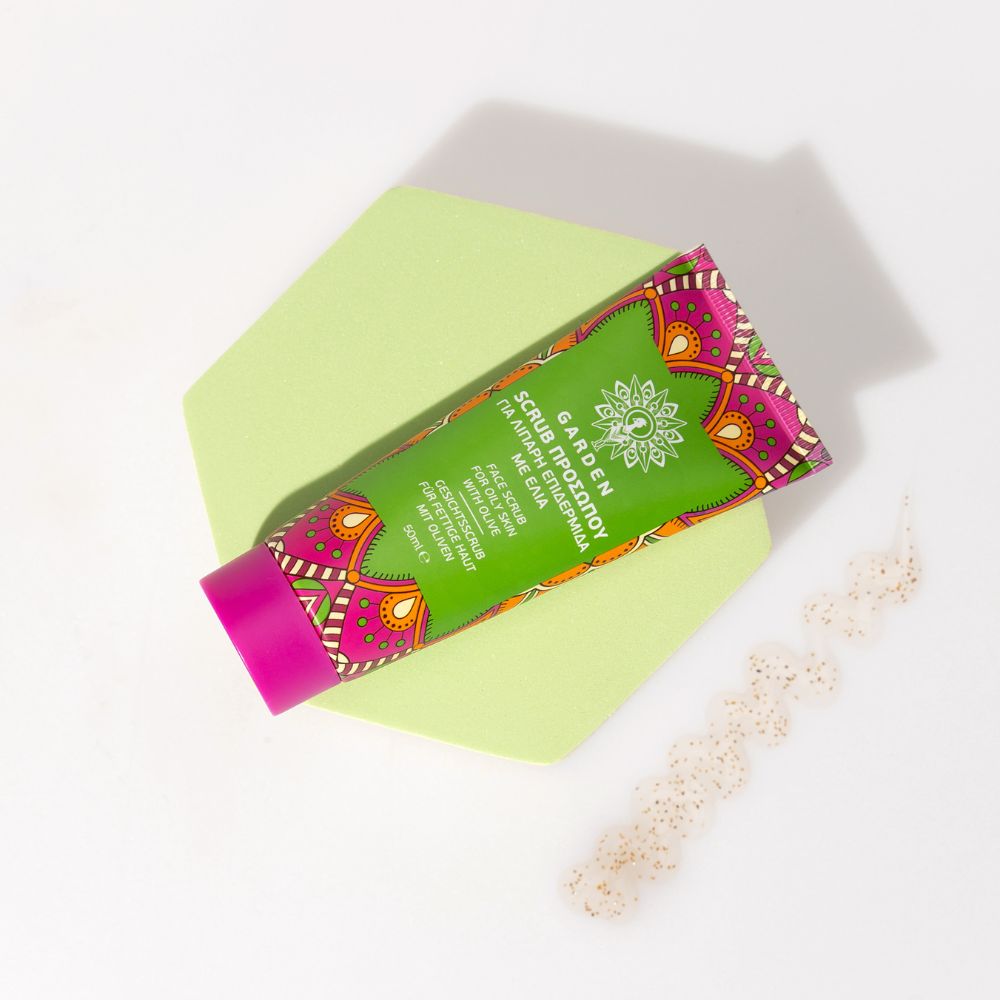 GARDEN OF PANTHENOLS Face Scrub Purifying Olive, scrub προσώπου 50ml 