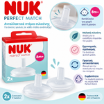 NUK Perfect Match Ανταλλακτικά Στόμια Σιλικόνης 8m+ – 2 τεμάχια