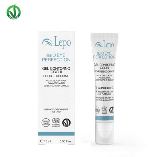 LEPO Eco Bio Eye Perfection Contour Gel 15ml - Τζελ Ματιών για Ατέλειες και Λάμψη για Μαύρους και Πρηξίματα