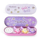 MARTINELIA Super Girl Nail Polish &amp; Stickers Tin Box – Παιδικό Σετ Περιποίησης Νυχιών 15 x 7,5 x 3,5cm Ηλικίες 3+