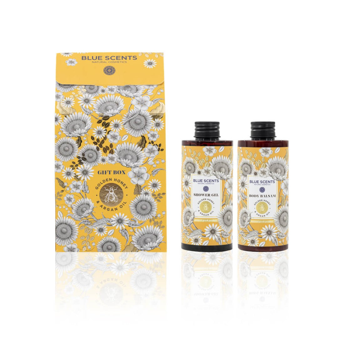 BLUE SCENTS Promo Gift Box Golden & Argan Shower Gel Αφρόλουτρο, 300ml & Body Balsam Ενυδατικό Γαλάκτωμα, 300ml