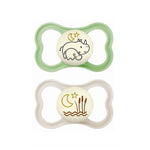 MAM Ορθοδοντικές Πιπίλες Σιλικόνης Air Night 6-16 μηνών, 2τμχ