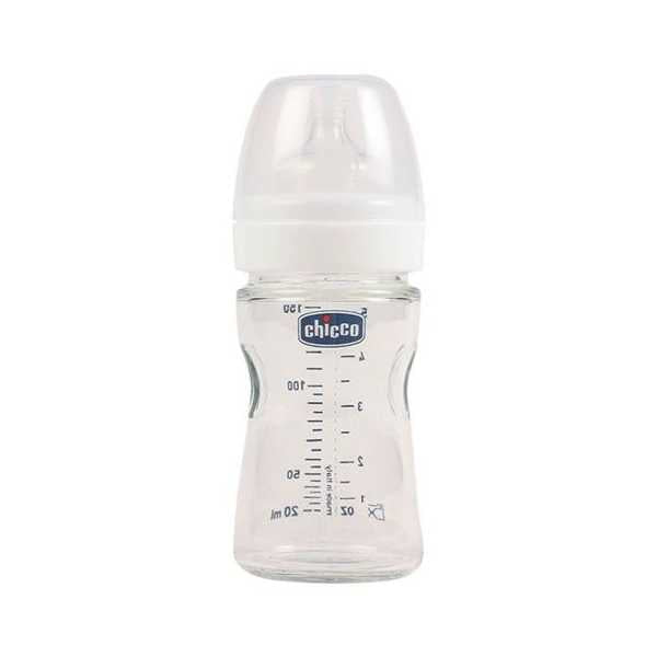 CHICCO Mπιμπερό Nature Glass 0m+, 0 ΒPA Σιλικόνη 150ml