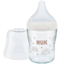 Nuk Perfect Match Γυάλινο Μπιμπερό με Δείκτη Ελέγχου Θερμοκρασίας 0m +, 120ml