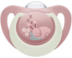 Πιπίλα σιλικόνης NUK First Choice - Night, 18 μηνών+ bunny