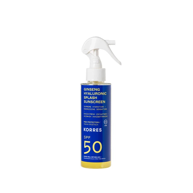KORRES Ginseng &amp; Hyaluronic Splash Αντηλιακό Διφασικό Αντιηλιακό για Πρόσωπο &amp; Σώμα SPF50 150ml 