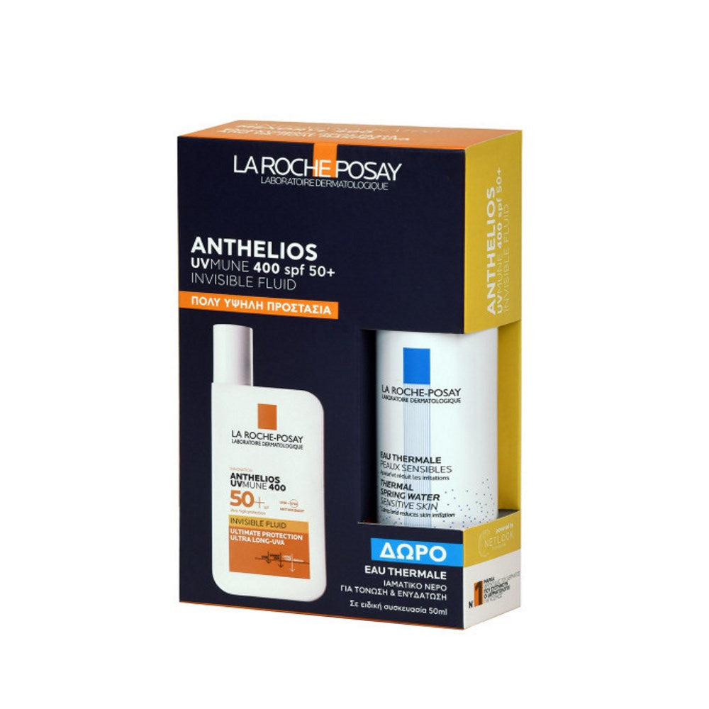 LA ROCHE POSAY SET Anthelios UVMUNE400 SPF50+ Invisible Fluid 50ml &amp; ΔΩΡΟ La Roche Posay Eau Thermale Spray 50ml (ΣΕΤ με Αντηλιακή Κρέμα Προσώπου Ελαφριάς Ύφης με Άρωμα &amp; ΔΩΡΟ Ιαματικό Νερό)