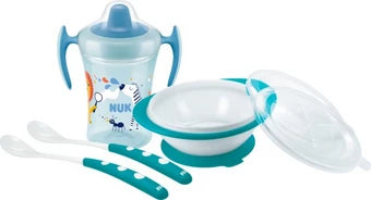 NUK Learn To Eat Σετ Εκμάθησης Φαγητού Μπλε Ζέβρα