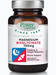 Power of Nature Platinum Range Magnesium Bisglycinate 750mg, 60caps