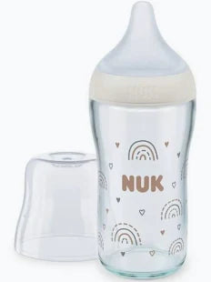 Nuk Perfect Match Temperature Control Γυάλινο Μπιμπερό με Θηλή Σιλικόνης 3m+, 230ml