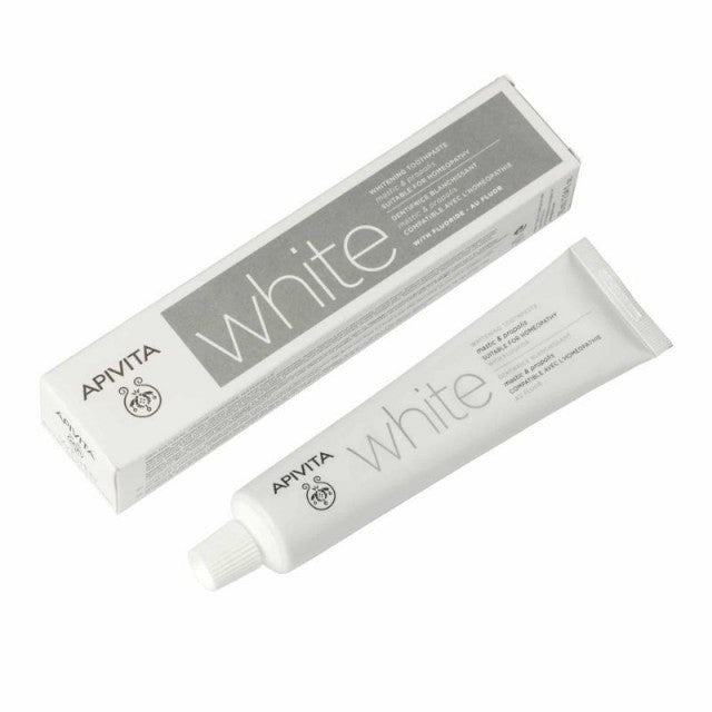 APIVITA White Λευκαντική Οδοντόκρεμα Με Μαστίχα &amp; Πρόπολη 75Ml