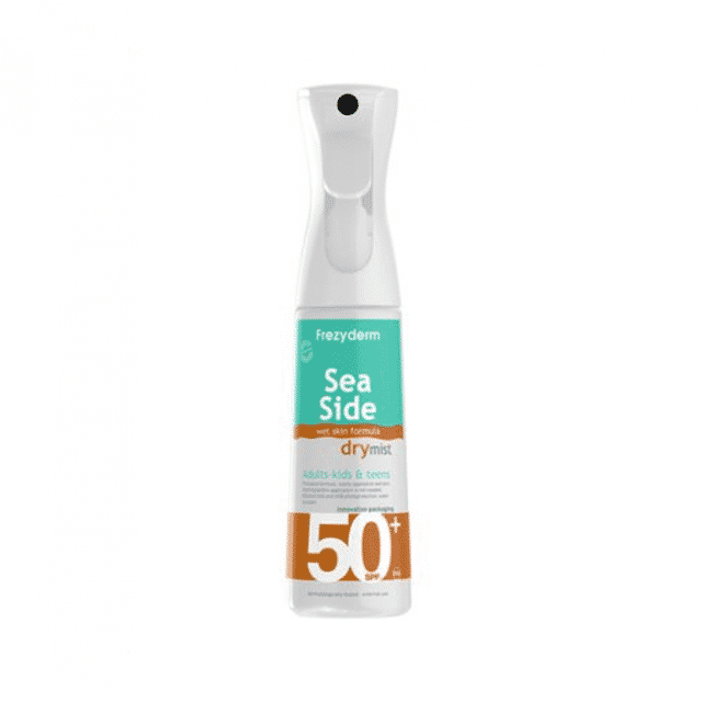FREZYDERM Sea Side Dry Mist SPF50, Αντιηλιακό Σπρέι Σώματος, Παιδιά, Εφήβους &amp; Ενήλικες 300ml