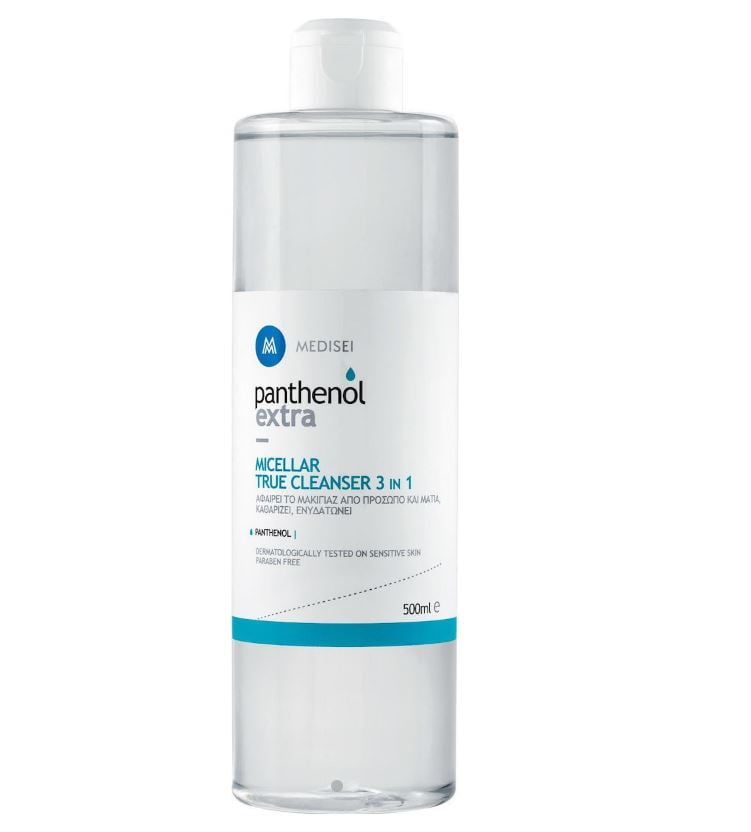 MEDISEI Panthenol Extra Micellar True Cleanser 3 in 1 Καθαριστική Λοσιόν Προσώπου &amp; Ματιών, 500ml