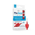 PLAC AWAY Triple Action Μεσοδόντια Μπουρτσάκια 0.5mm ISO 2, Κόκκινο, 6τεμ 