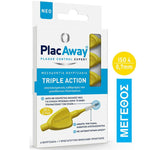 PLAC AWAY Triple Action Μεσοδόντια Βουρτσάκια 0.7mm ISO 4, Κίτρινα, 6τεμ 