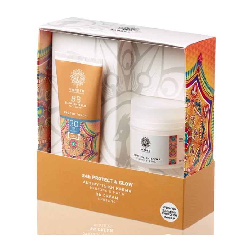GARDEN OF PANTHENOLS Σετ 24h Protect &amp; Glow, Αντιρυτιδική Κρέμα - 50ml &amp; ΒΒ Κρέμα - 50ml