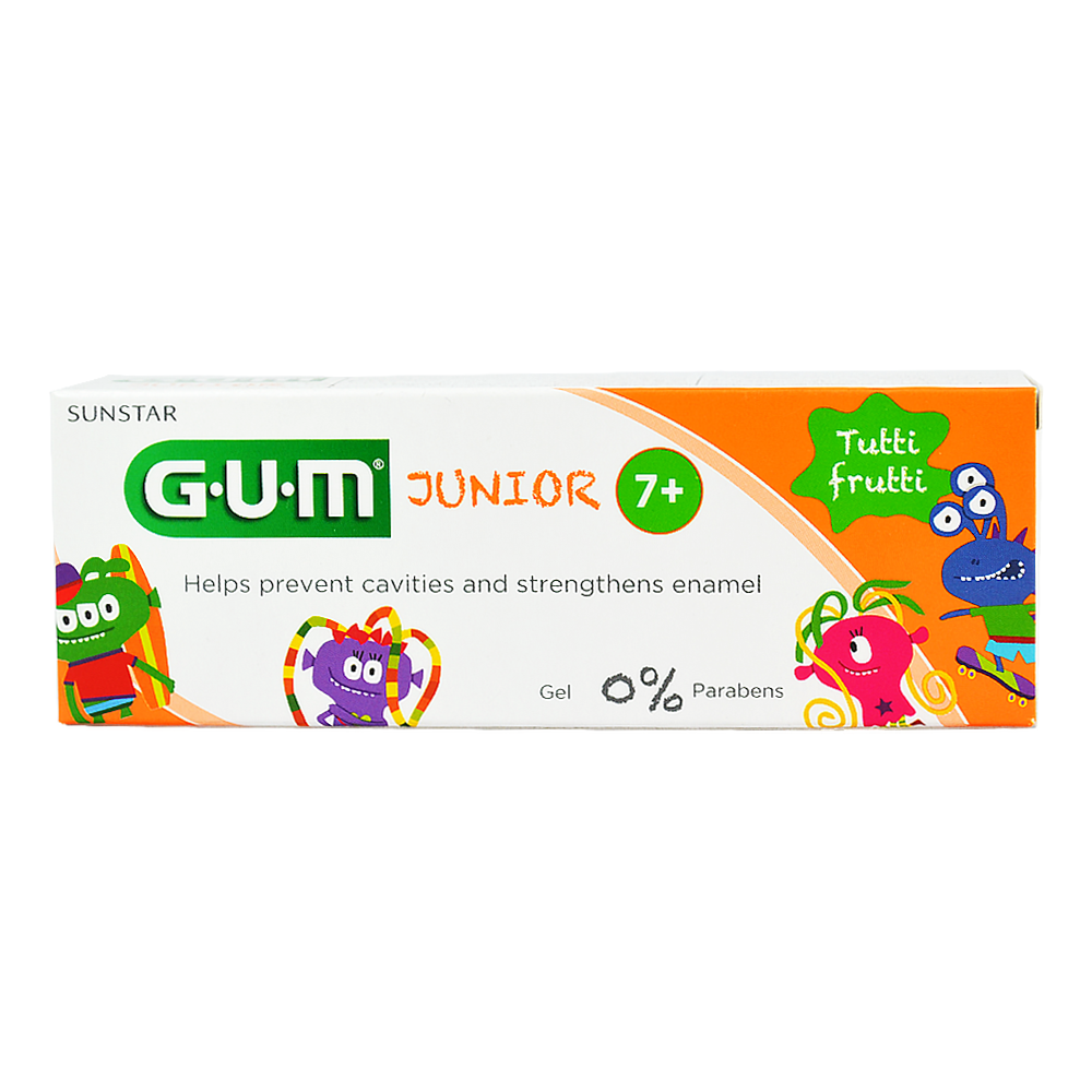 GUM Junior Toothpaste Tutti-Frutti 50ml (Παιδική Οδοντόκρεμα με Γεύση Φρούτων για Παιδιά 7-12 Ετών)
