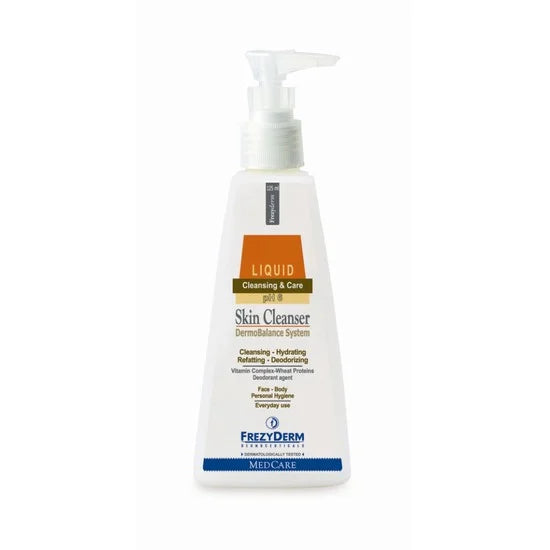 FREZYDERM Skin Cleanser Καθαριστικό Προσώπου, Χεριών &amp; Σώματος, 125 ml